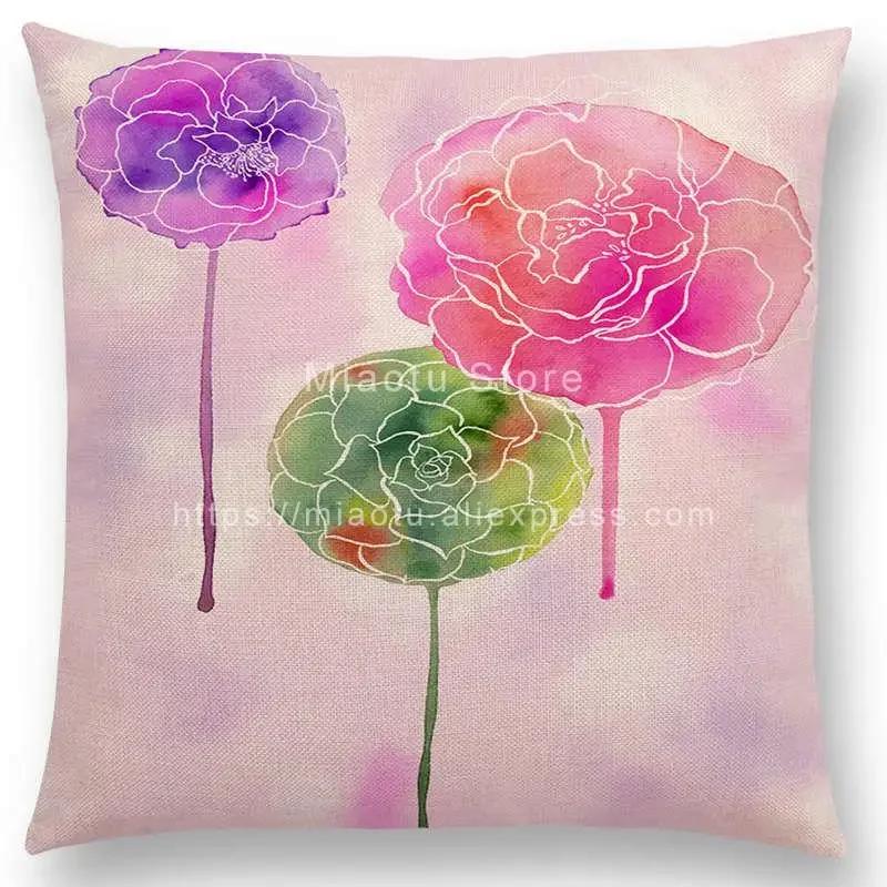 

Новые цветущие цветы круги принты народная сказка бабочка декоративный узор комнатные растения наволочка для подушки 66x66cm золотистый