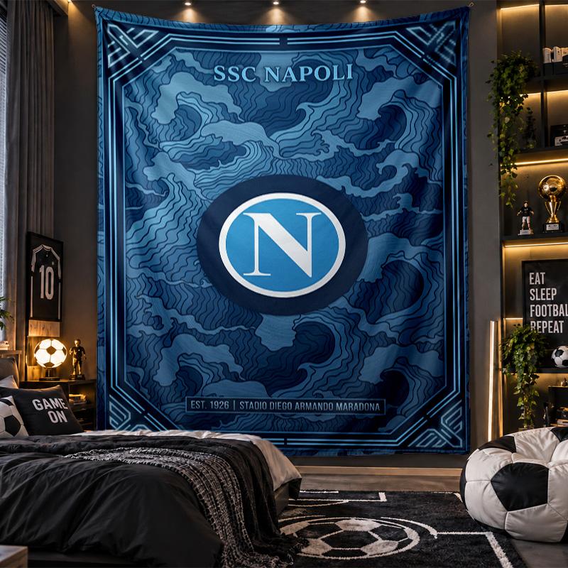 Wall Hanging Tapestry Napoli FC Print Cloth for Living Room Bedroom Home Decor