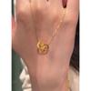 Vietnam Gold Interlocking Ring Necklace: Women's Light Luxury Clavicle Chain Pendant