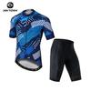Mens Cycling Jersey Shorts Set - Quick-Dry Breathable Short Sleeve Kit Road Bike Riding In