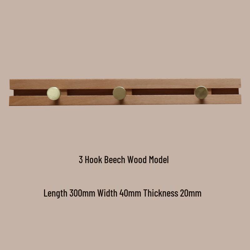 Sliding Solid Wood No-Drill Back-of-Door Wall-Mounted Coat Rack Hooks