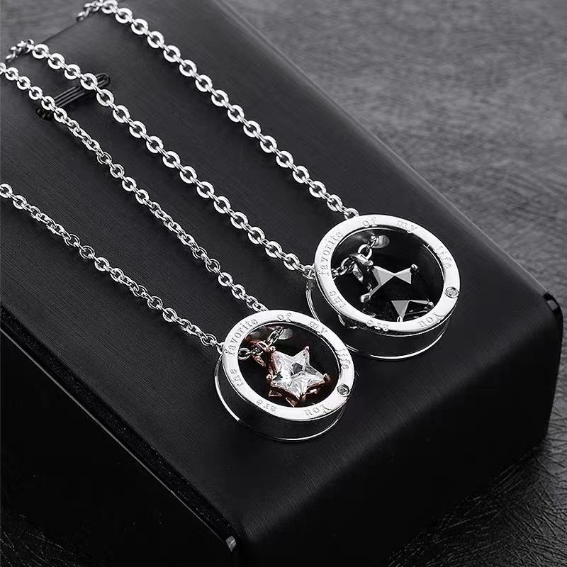 Stars in Love Niche Couple Necklace Simple Hip Hop Trend Men and Women Pair Couple Necklace 2026