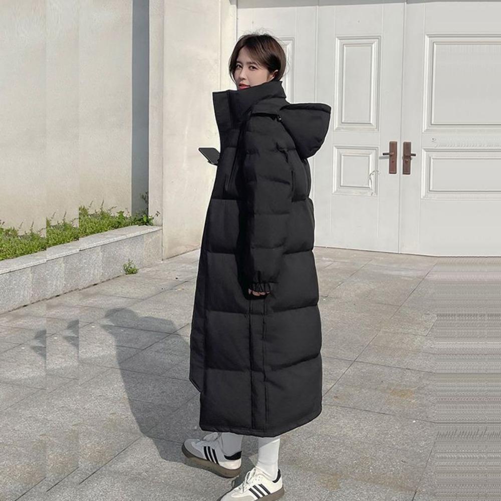 Down Jacket Women's Super Long New Winter Thickened Loose and Thin College Style Couple Down Jacket
