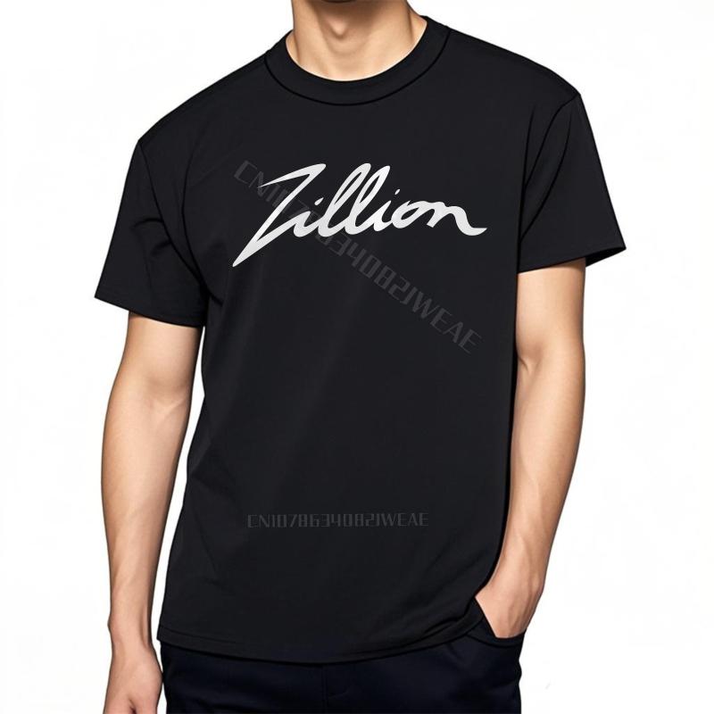 Teeshirt Vintage Everyday Tees Zillion Logo On Black Vintage Minimalist Tshirt Classic Breathable Workout Tshirt