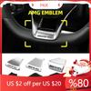 FLT2   For AMG Logo Steering Wheel Sticker Car Emblem Cover Interior Sticker Decal For AMG Mercedes Benz GLC GLA W204 W205 W212 W213