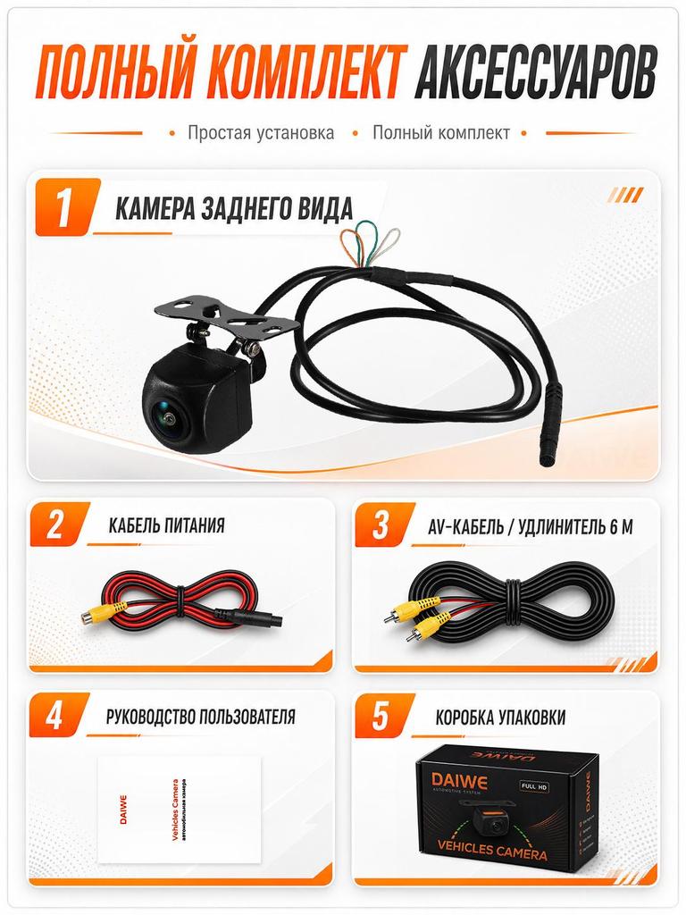 Car rear view camera with 170 degree fisheye lens
