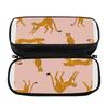 Multipurpose Smooth PU Leather Pencil Case with Small Accessory Pocket for Home Office and Travel
