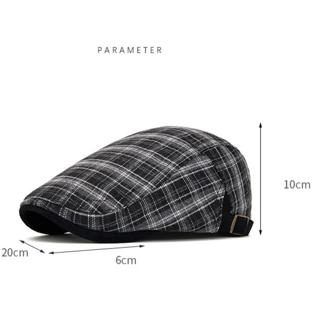 HT4978 Berets Autumn Winter Cap for Men Women Retro Artist Painter Plaid Beret Hat Male Female Ivy Flat Cap Adjustable Beret Cap