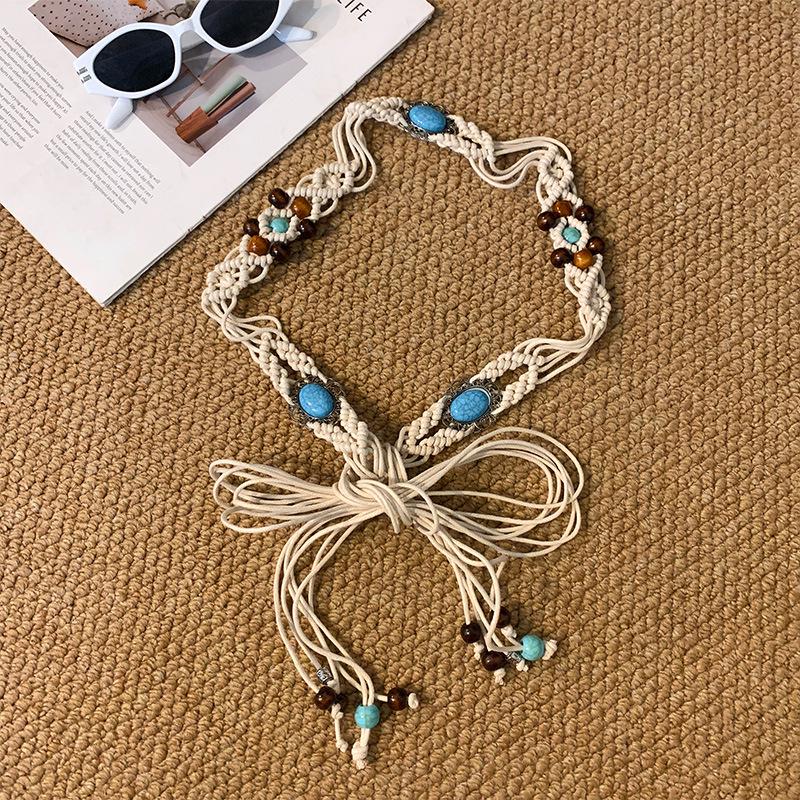 Retro Ethnic Hand-woven Waist-cinching Belt for Dresses