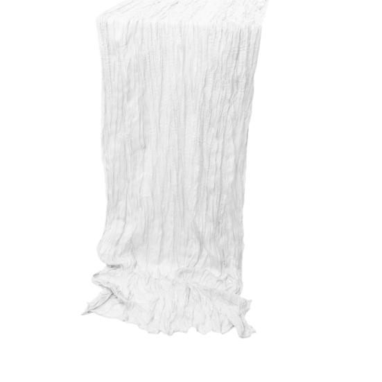 Gefalteter Tischläufer Knitterstoff Gaze Tischdecke für Hochzeitsfeier Dekoration Rustikaler Eleganter Akzent für Esstisch für Zuhause Restaurant Außenveranstaltungen