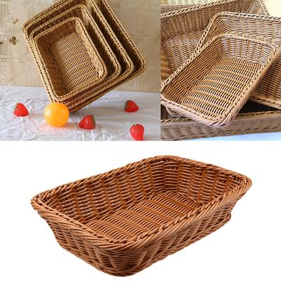Rattan Bread Storage Basket Home Kitchen Vegetable Storage Organization Fruit Snack Storage Woven Basket