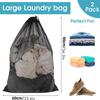 Bolsa de Malla con Cordón para Lavandería y Protección de Lavado para Ropa y Cortinas - Negro/Blanco