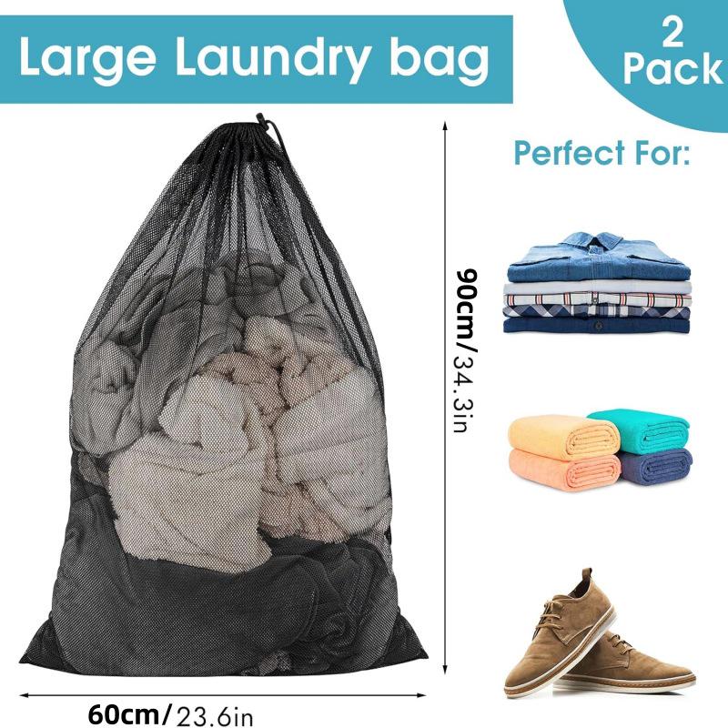 

Drawstring Mesh Laundry and Wash Protection Bag for Clothes and Curtains - Black/White 20×30 cm чёрный