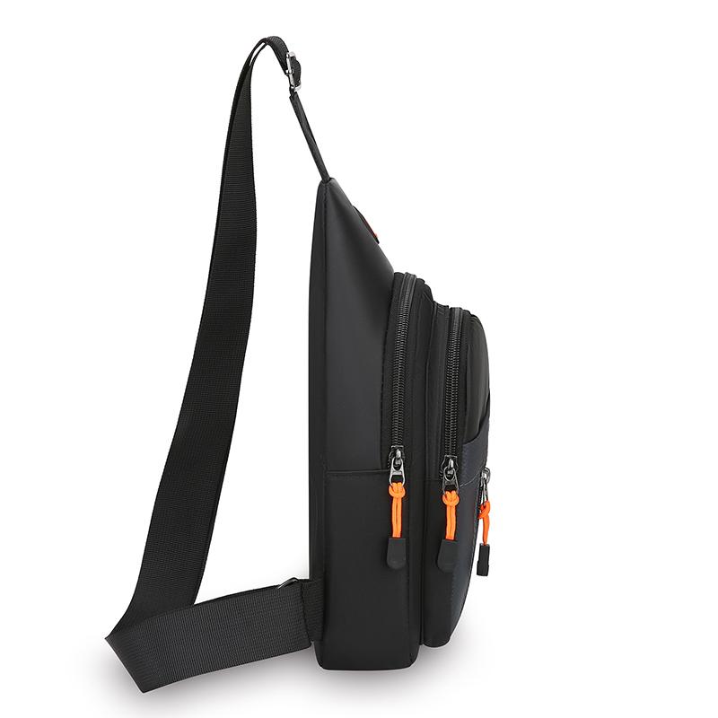 Bolsa Tiracolo de Nylon Estilosa para Homens – Peitoral Cruzada Multifuncional com Múltiplos Bolsos para Atividades ao Ar Livre