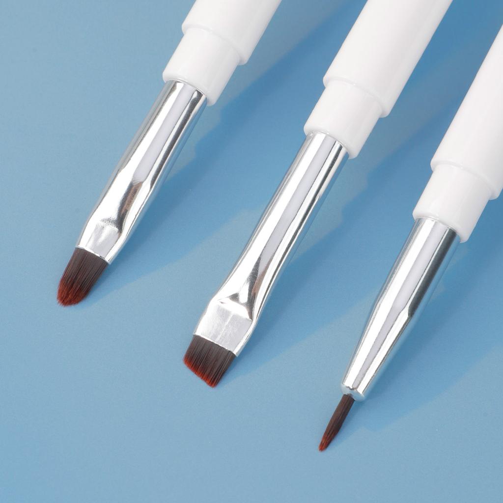 1/2/3ks Přenosný oboustranný kartáček na obočí Spirálový kartáček Štěteček na oční linky s krytkou Štětec na make-up Nástroj na prodlužování obočí