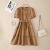 ZANZEA Women Casual Round Neck Summer Short Sleeve Dress