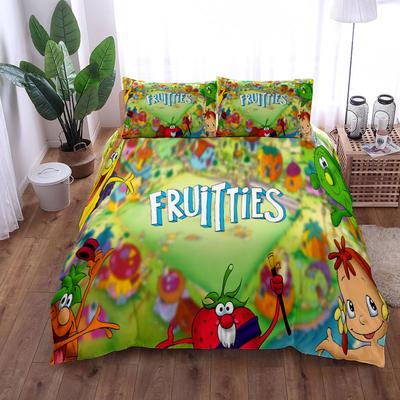 Ισπανικό Fruitties Παιδικό Σετ Παπλωματοθήκης King Queen Διπλό Δίδυμο Μονό Κρεβάτι Σετ Λινού