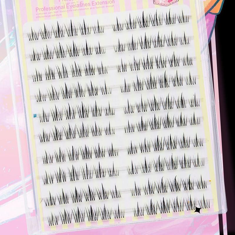 10 Filas/Caja Belleza de Pestañas Pestañas en Grupo para Ojos Pestañas Individuales DIY Estilo Coreano Cosplay Fibra Artificial Negro