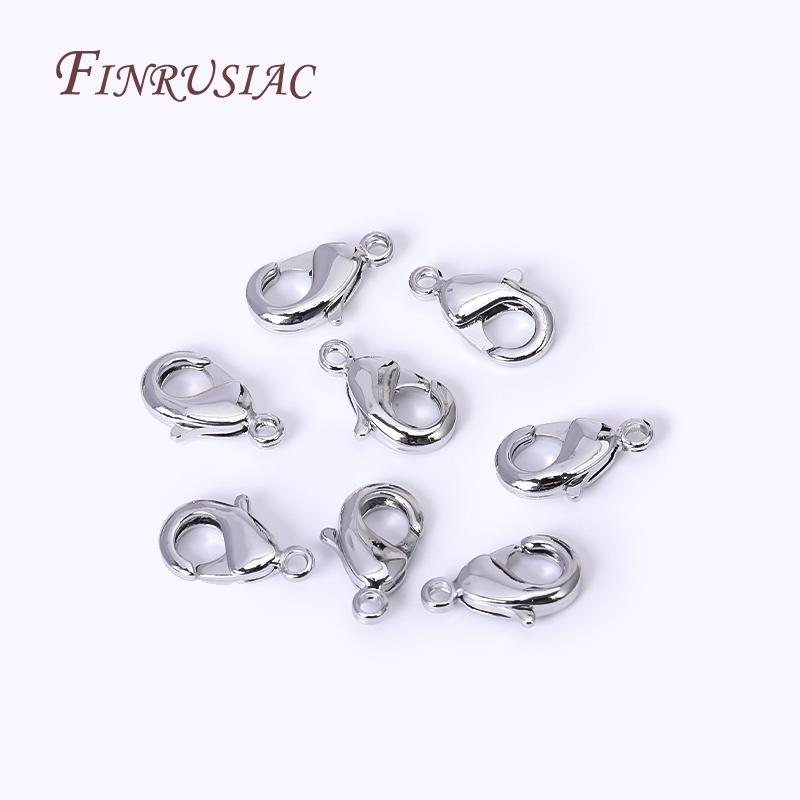 Fermoirs mousqueton plaqués or 18 carats 10 mm/12 mm pour la fabrication de colliers, bracelets et bijoux DIY Vente en gros 10/20/30 pièces/lot