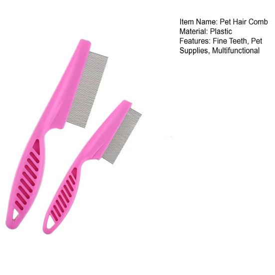 2Pcs Pet Hair Comb with Stainless Steel Fine Teeth Crust Mucus Tear Stain Remover Multifunctional Dog Cat Grooming Comb Pet Supplies