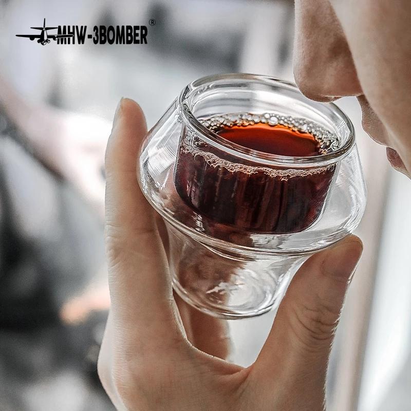 MHW-3BOMBER Nighten Cup 60ml Double-Wall Glass Anti-scald Reusable Coffee Mug Tea Pot Barista Tools Accessories Espresso