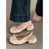 Bow Thick-soled Thick-heeled Mary Jane Shoes Women's New Bag Head Rear Empty Sandals Light-mouth Single Shoes