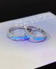 Light Year Luminous Sterling Silver Couple Rings - Exquisite Open Design