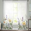 Spring Daisy Lavender Eucalyptus Tulle Curtains For Living Room Bedroom Voile Sheer Curtain Window Home Decor Drapes