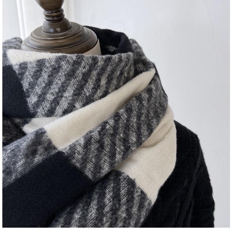 Ullrutete skjerf for kvinners vintervarme, allsidig sjal, bursdagsgave, julegave, ren ullskjerf