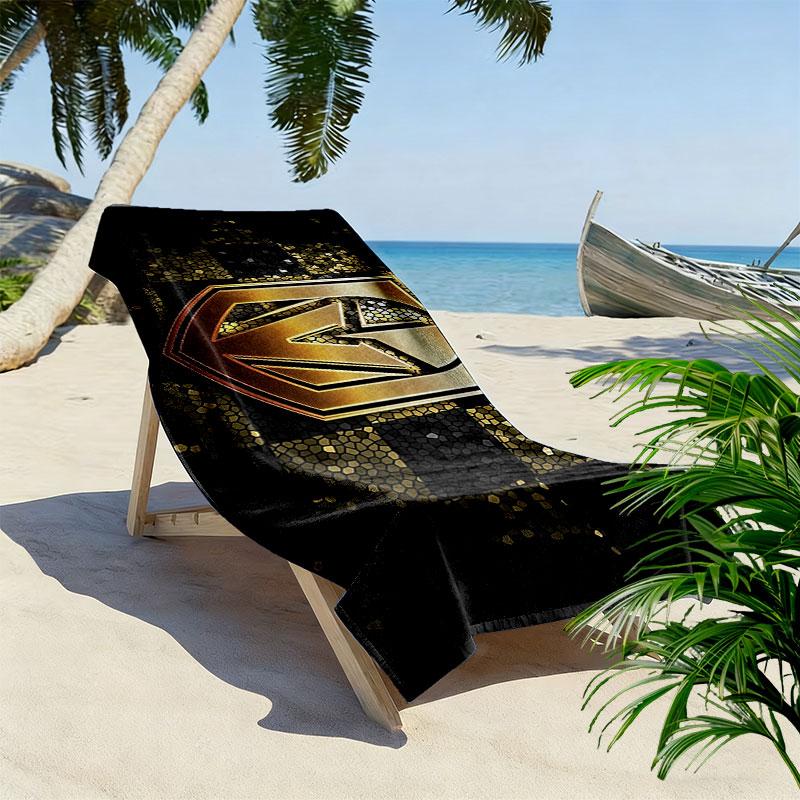 Vegas Golden Knights Print Beach Towel, Large Soft Quick Dry Towel for Beach Camping Swimming
