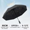 Solid Color 16/24 Bone Automatic Umbrella with Light Collapsible Windproof UV Protection Super Strong Sunshade Portable Design