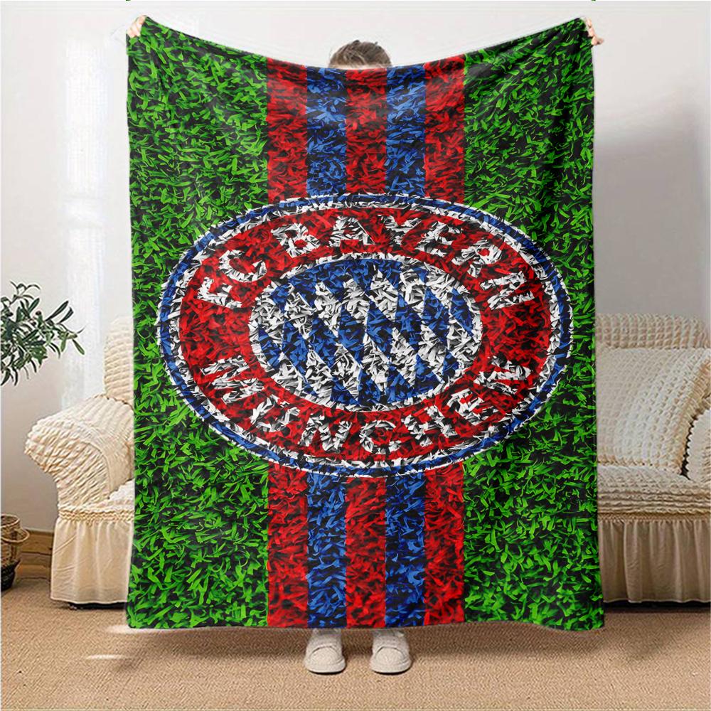 FC Bayern München Wappen Kunst Decken Flanell Bedruckt Atmungsaktiv Warm Überwurf für Zuhause Büro Bettwäsche 0708a125