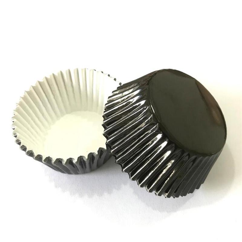 100pc cupcake paper cups gold/silver/Red Foil paper cupcake liner holder muffin baking cup cake case wrapper Aluminum Foil Metal