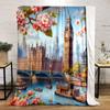 London Blossoms and Landmarks Print Blanket Soft and Cozy Perfect for the Living Room Bed Sofa or a Nap,gift