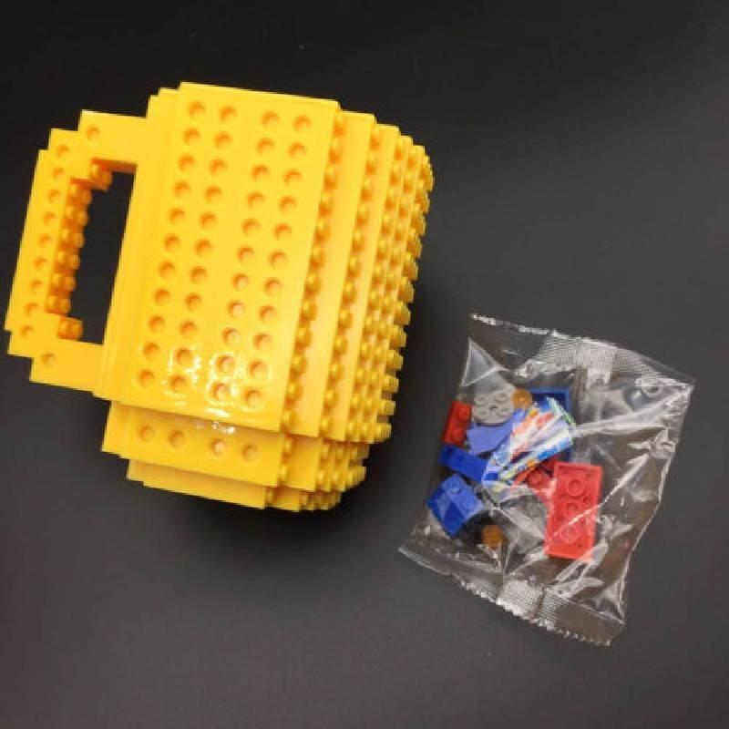 Bunter DIY Bausteinbecher mit 350 ml Fassungsvermögen Plastik-Kaffeetasse im europäischen Stil