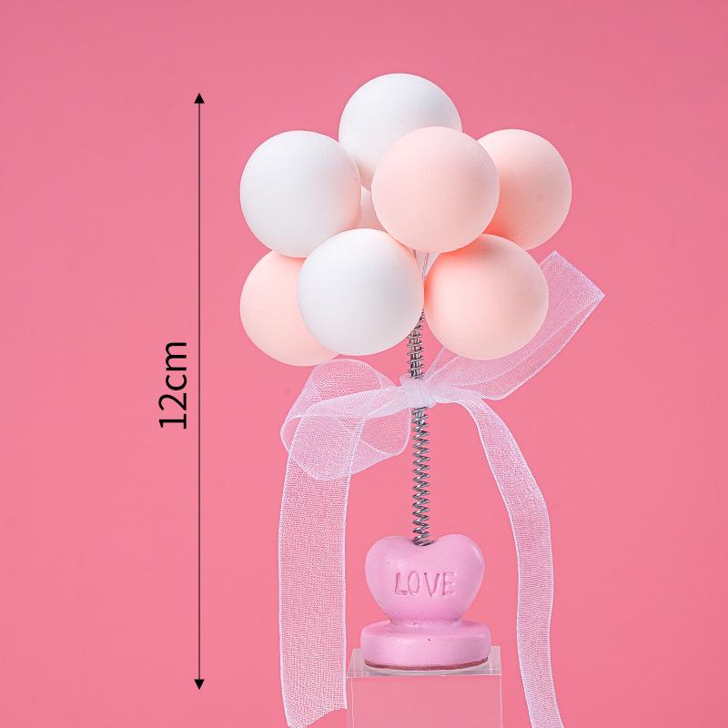Colorful Retro Balloon Cake Toppers – Round Ball Dessert Decorations