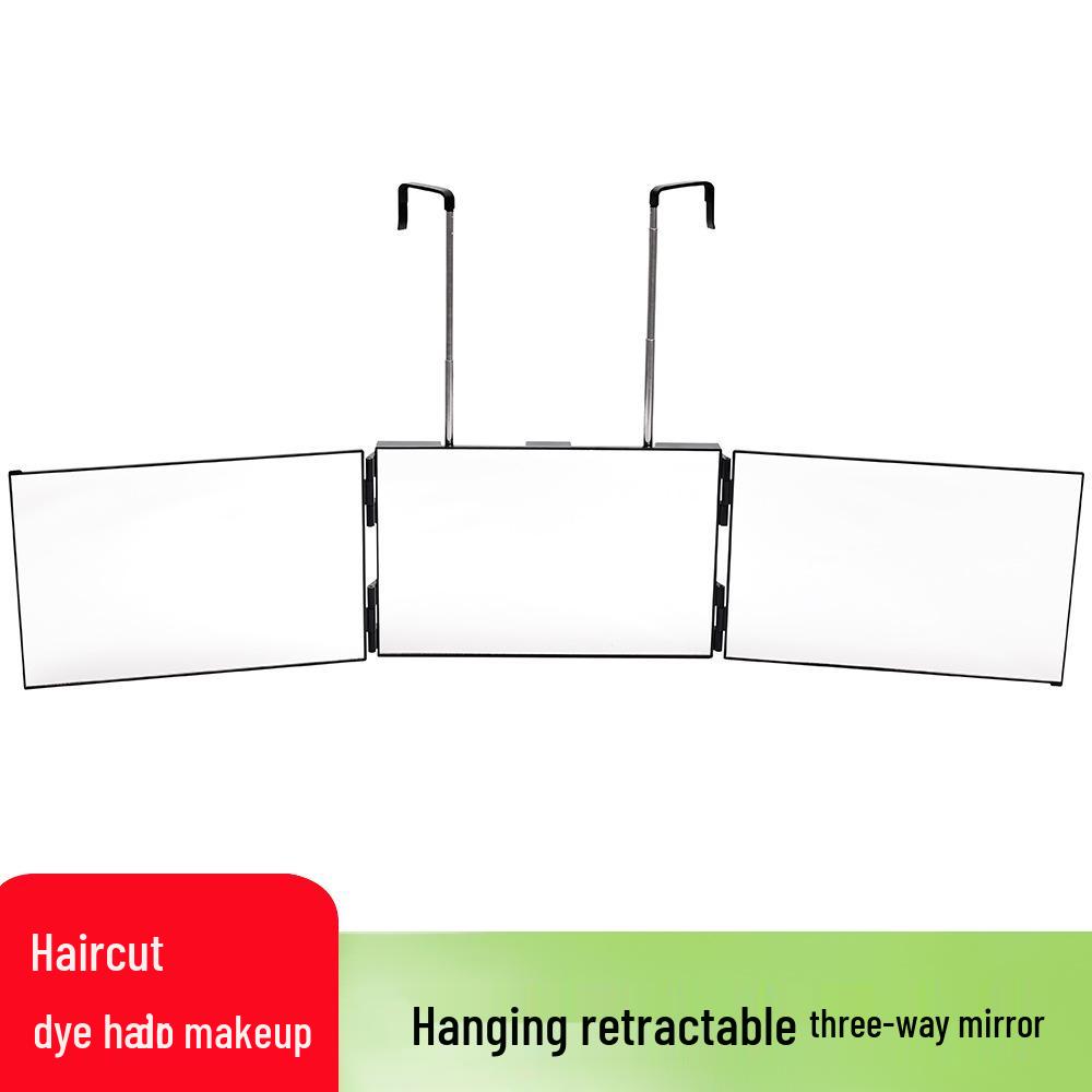 Adjustable LED Folding Three-Sided Mirror for Hairdressing & Makeup