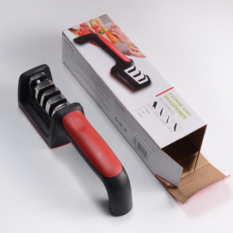 Four-Stage Multifunctional Knife Sharpener with Stone Rod for Household Use