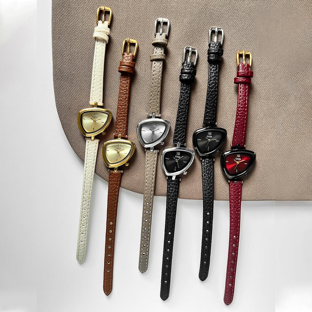 New Ladies Watch Versatile Irregular Triangle Dial Design Simple Waterproof High Beauty Women's Fashion Quartz Clock Watches