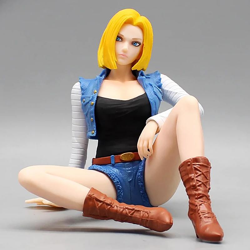 Gk Android 18 Action Figure Statue PVC Lazuli Collection Sitting Position Trunks Figurine Car Ornaments Model Toys