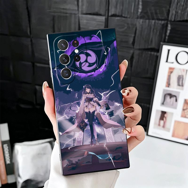 

Genshin Impact Raiden Shogun Soft Phone Case for Samsung Galaxy S26 S25 Edge S24 Ultra S23 Plus S22 S21 FE S20 Black Cover Back Samsung S26 Plus