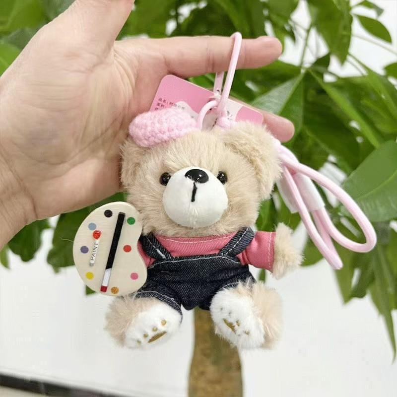 

Bear Plush Lovely Keychain Character Doll In Soft Fabric Ideal For Gifting And Collectibles Pink Bear