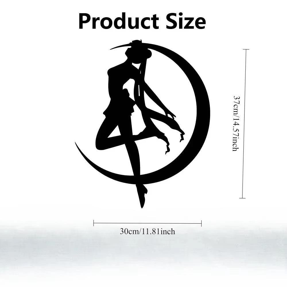 Magical Girl Metal Hanging Wall Art Plaque Black Letter Silhouette Cafe Kitchen Dining Room Decoration Bar Pub Club Poster