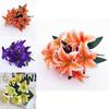 Lush 45cm 10 Heads Artificial Stargazer Lilies Silk Flower Bouquet For Vibrant Decor
