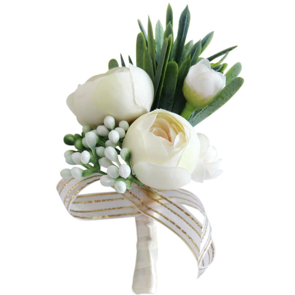 

Simple Bridal Corsage Elegant Artificial Flower Bud Corsage For Wedding Birthday Bridal Décor слонова кістка