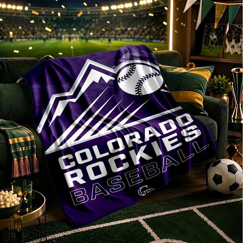 Colorado Baseball Blanket Lightweight Flannel Bedding Blanket Perfect for Travel, Camping, Living Rooms, Offices, Sofas, Fan Christmas gift