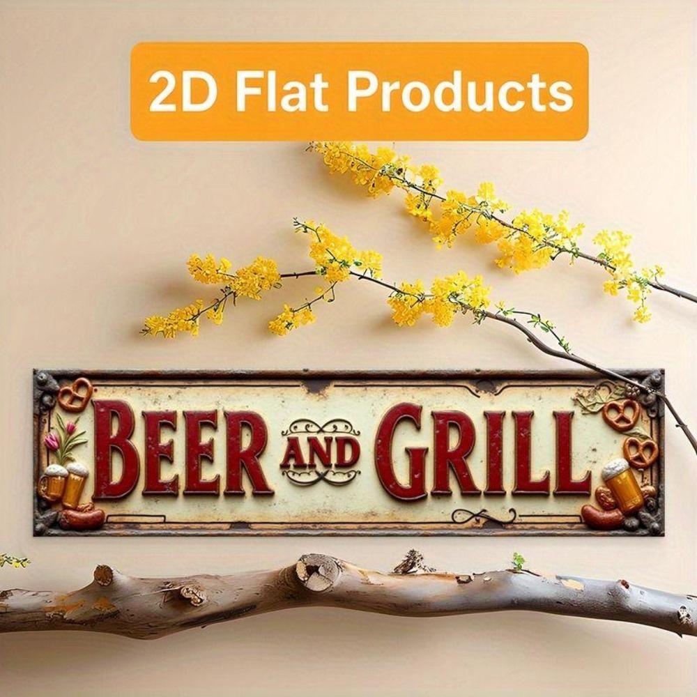 Retro Metal Wall Art for Home Office Beer Bar Decor