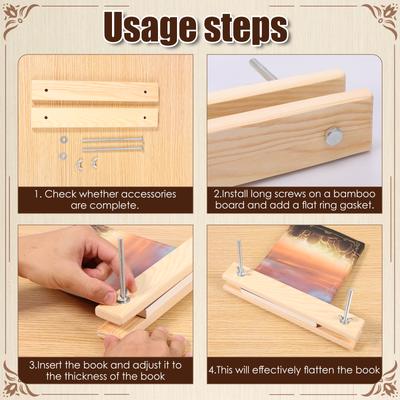 Book Press Kit Wood Book Binding Tool Effective Bookbinding Press Kit Multifunctional Bookbinding Supplies for DIY Crafts Home