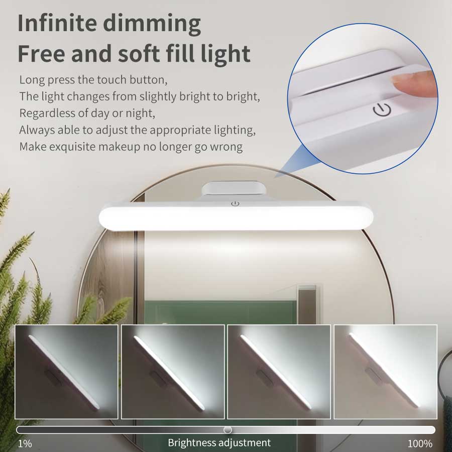 LED Desk Lamps Magnetic Hanging USB Rechargeable Table Lamp Reading Makeup Light Dimmable Cabinet Closet Wardrobe Night Light