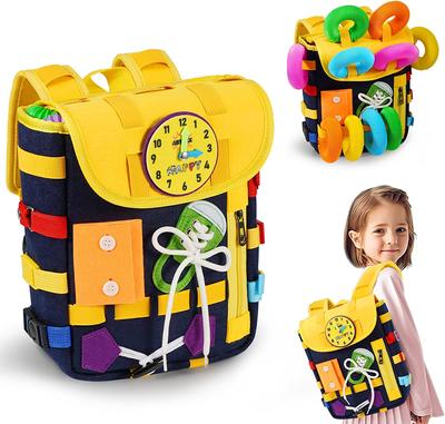 Lavagna Sensoriale Montessori per Bambini Piccoli, 30-IN-1 Zaino Giocattoli Educativi con 10 Tubi Pop Giocattoli Fidget per Bambini 1 2 3 Anni